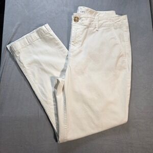 LOFT The Monroe Slim White Chino Pants Womens Size 10 Mid Rise Straight Leg